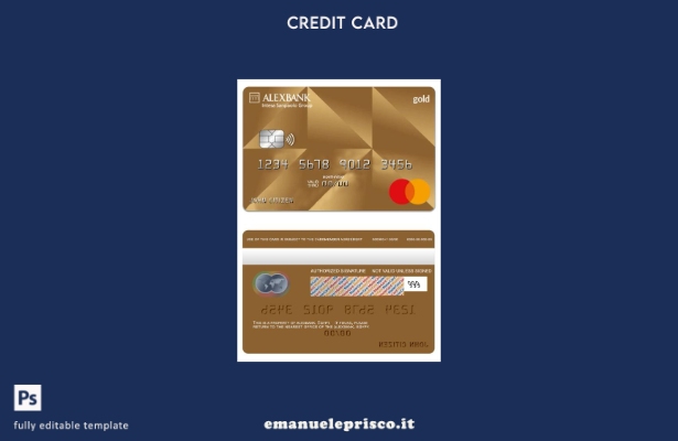 modello di mastercard oro Alexbank Egitto stile verificato